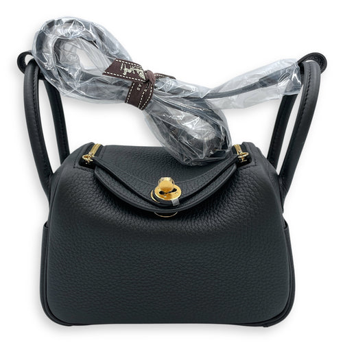 Lindy II Mini Black in Clemence, Gold hardware