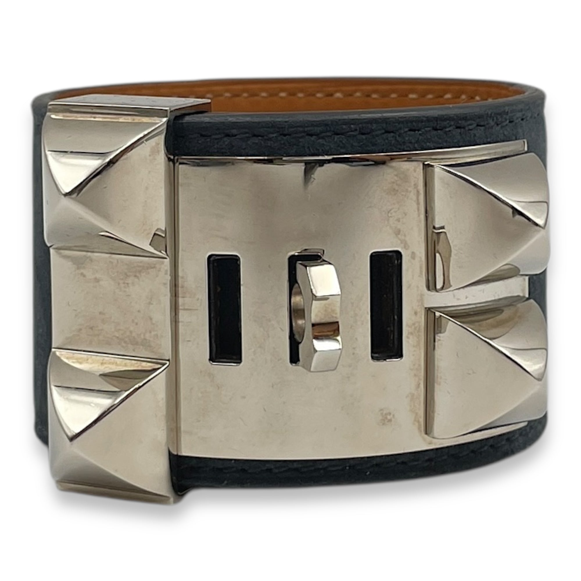 CDC S Grey Bracelet in Suede Leather, Palladium hardware