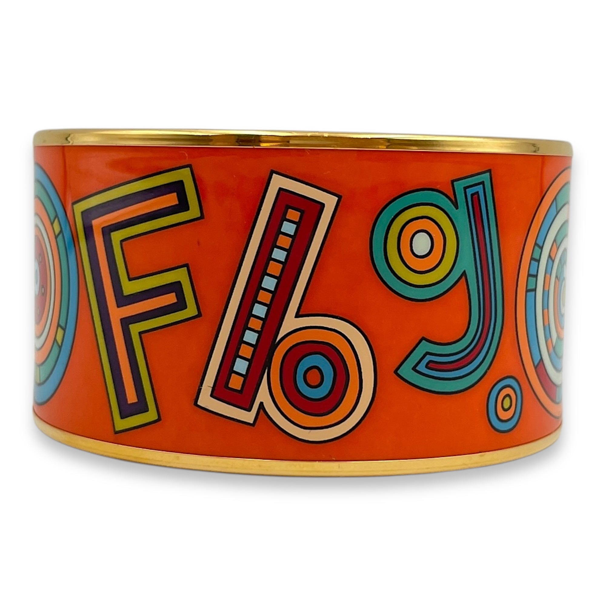 Enamel Orange/Rouge/Vert Bracelet, Gold hardware