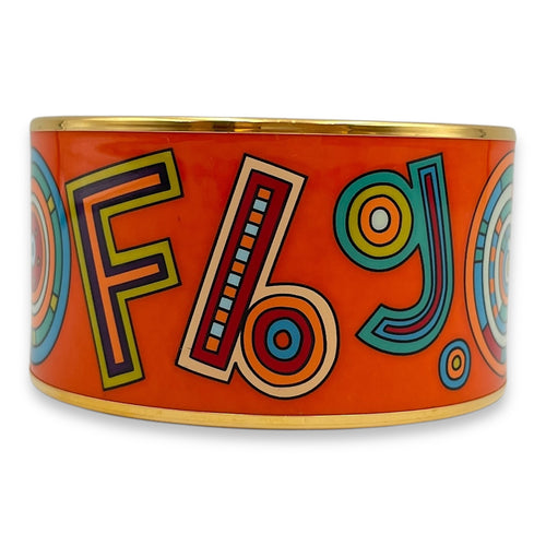 Enamel Orange/Rouge/Vert Bracelet, Gold hardware