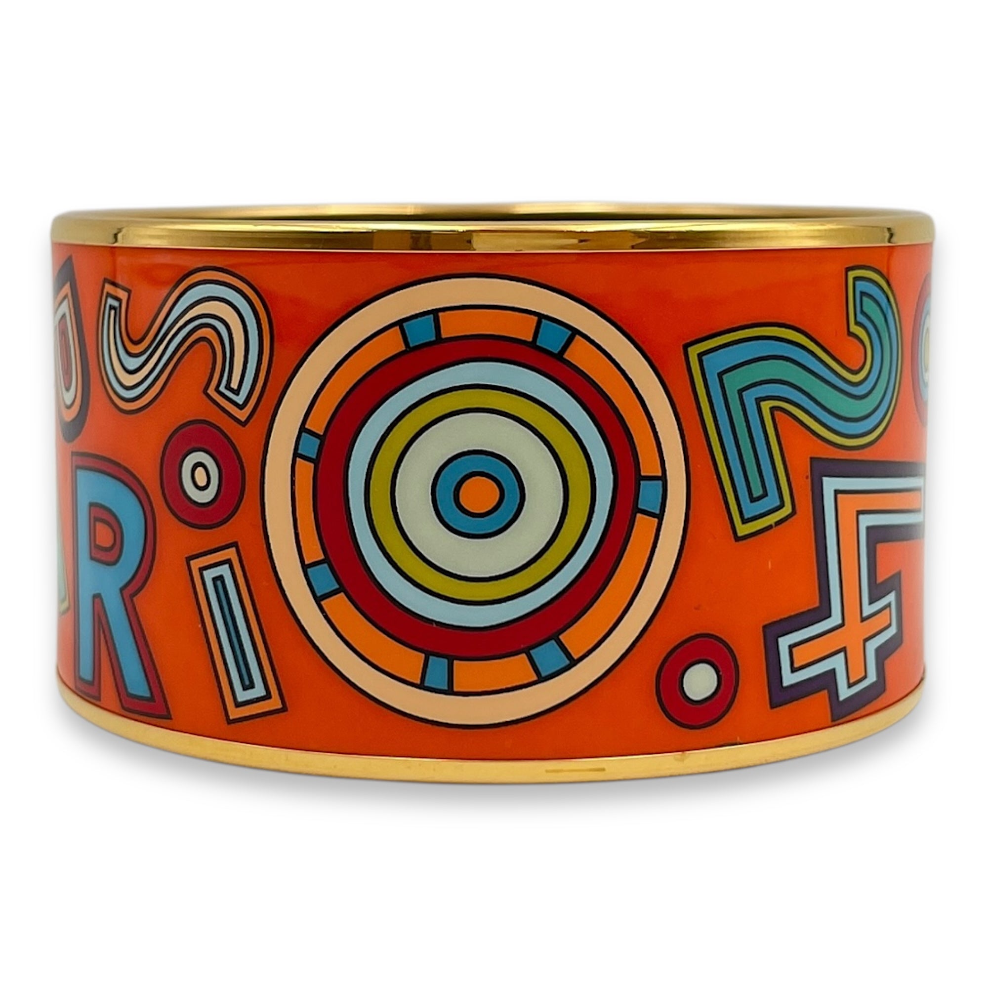 Enamel Orange/Rouge/Vert Bracelet, Gold hardware
