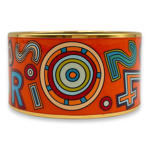 Enamel Orange/Rouge/Vert Bracelet, Gold hardware