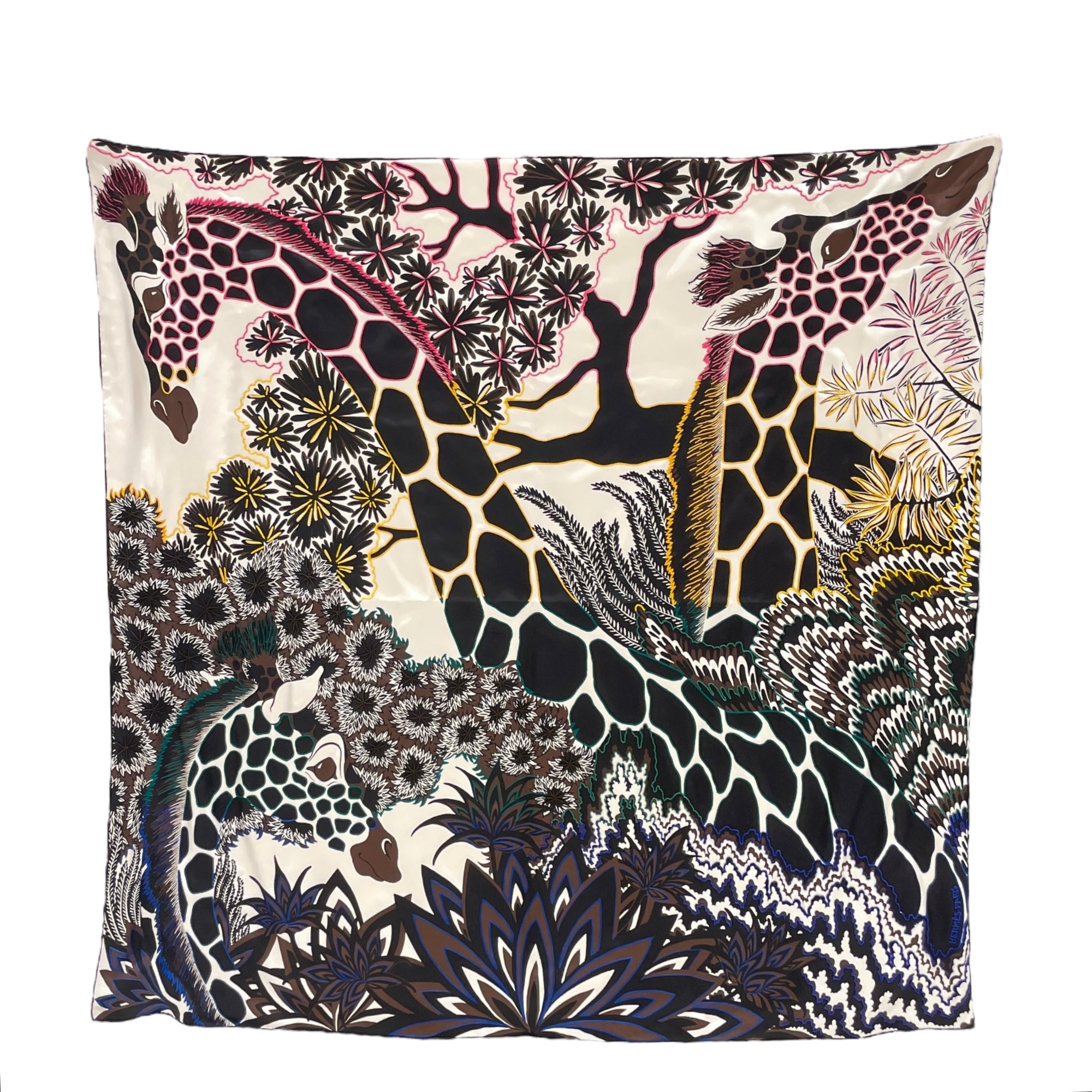 The Three Graces 90 Noir/Cacao/Blanc Scarf