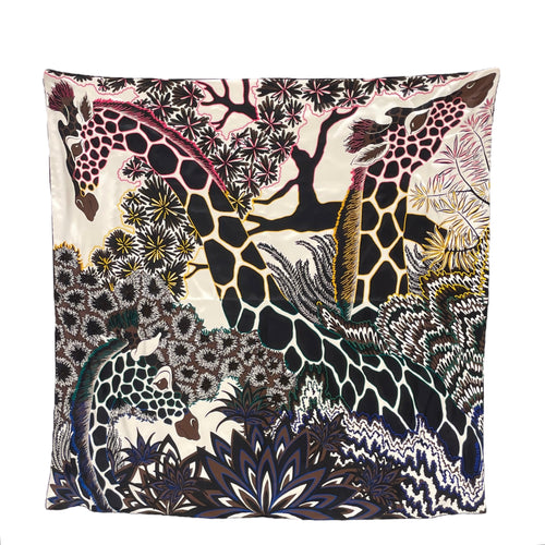 The Three Graces 90 Noir/Cacao/Blanc Scarf