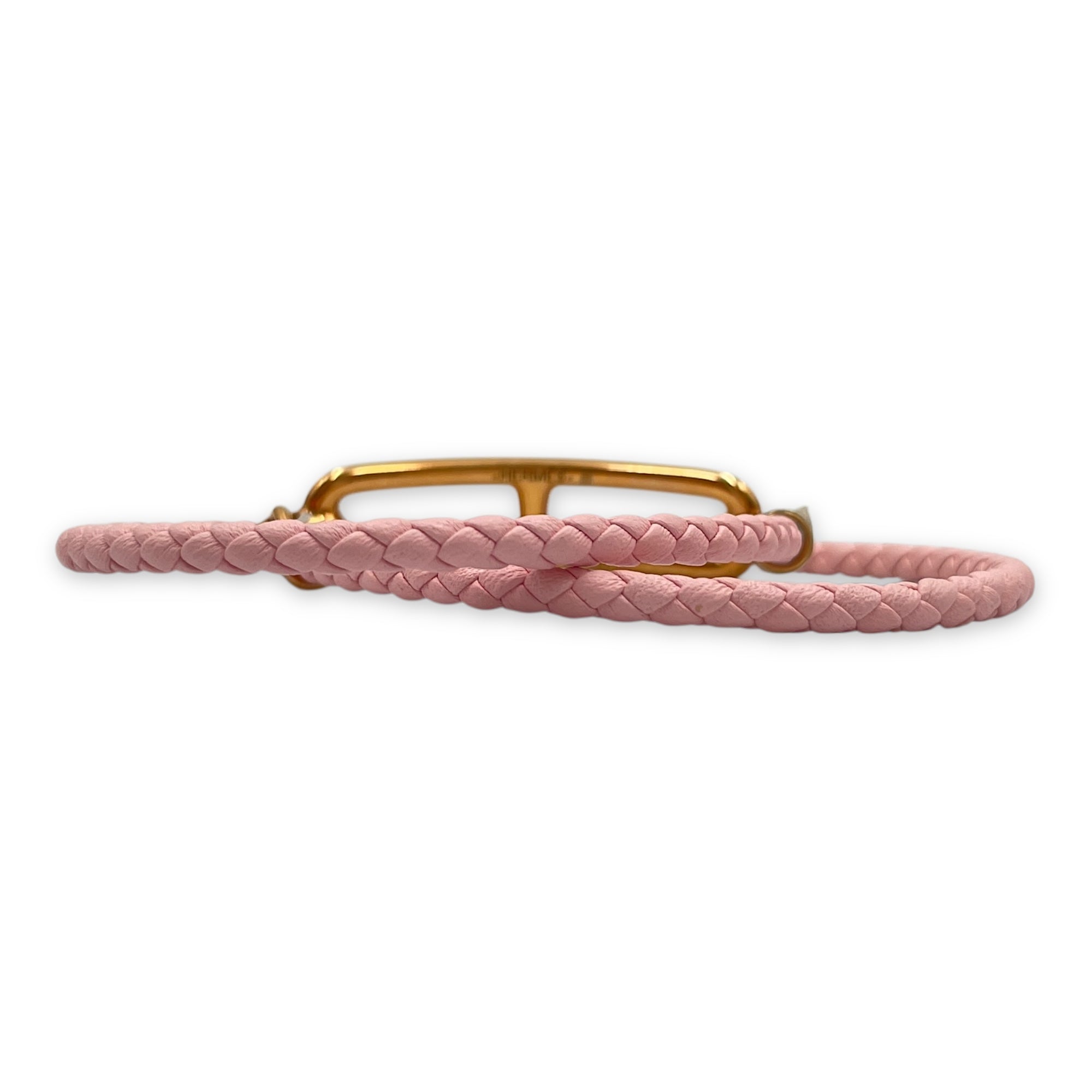 Roulis Double Tour T2 Rose Sakura Bracelet in Swift, Rose Gold hardware