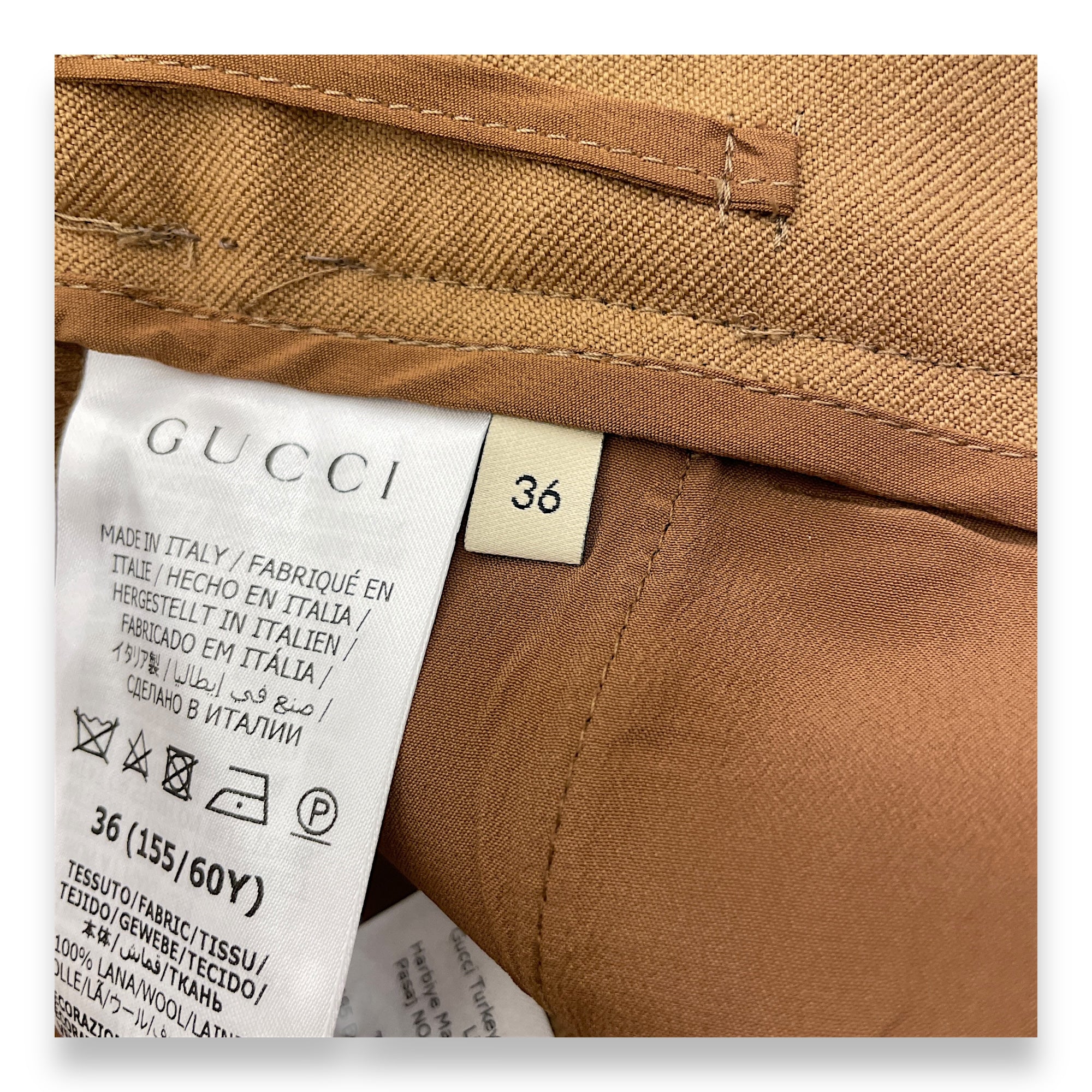 Brown Pants with Black Stripes on the side 36 Ready-To-Wear in Wool