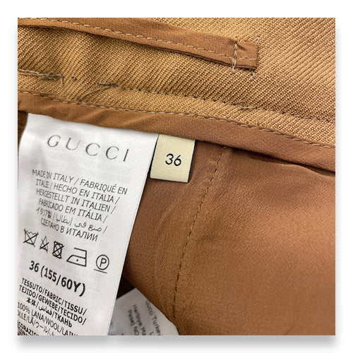 Brown Pants with Black Stripes on the side 36 Ready-To-Wear in Wool