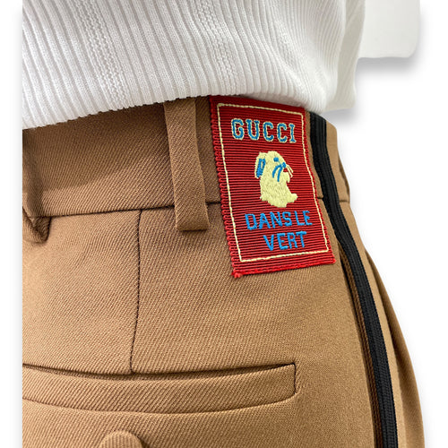 Brown Pants with Black Stripes on the side 36 Ready-To-Wear in Wool