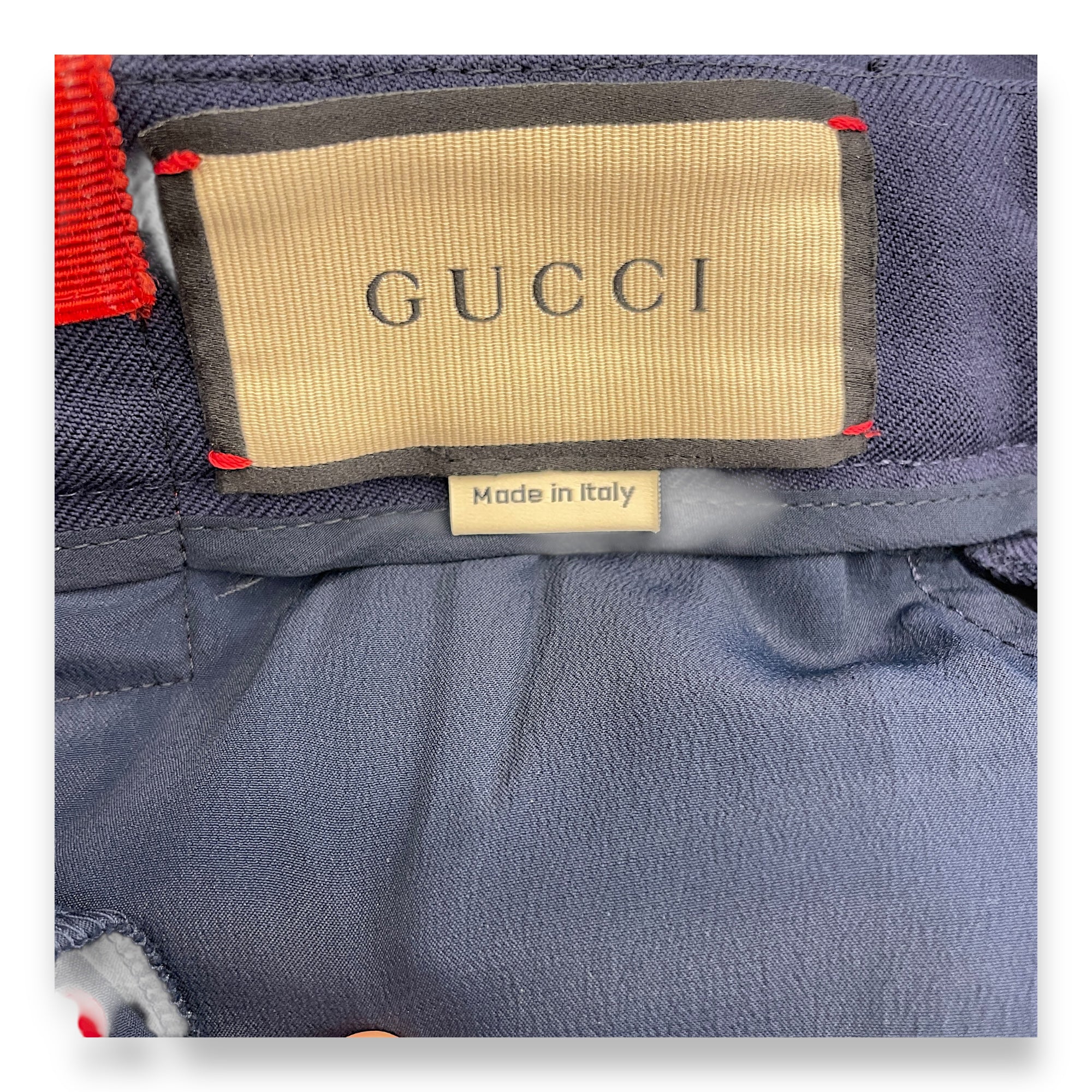 Pleated Pants with Black Stripes on the side 38 Blue Ready-To-Wear in Wool