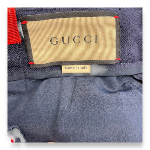 Pleated Pants with Black Stripes on the side 38 Blue Ready-To-Wear in Wool