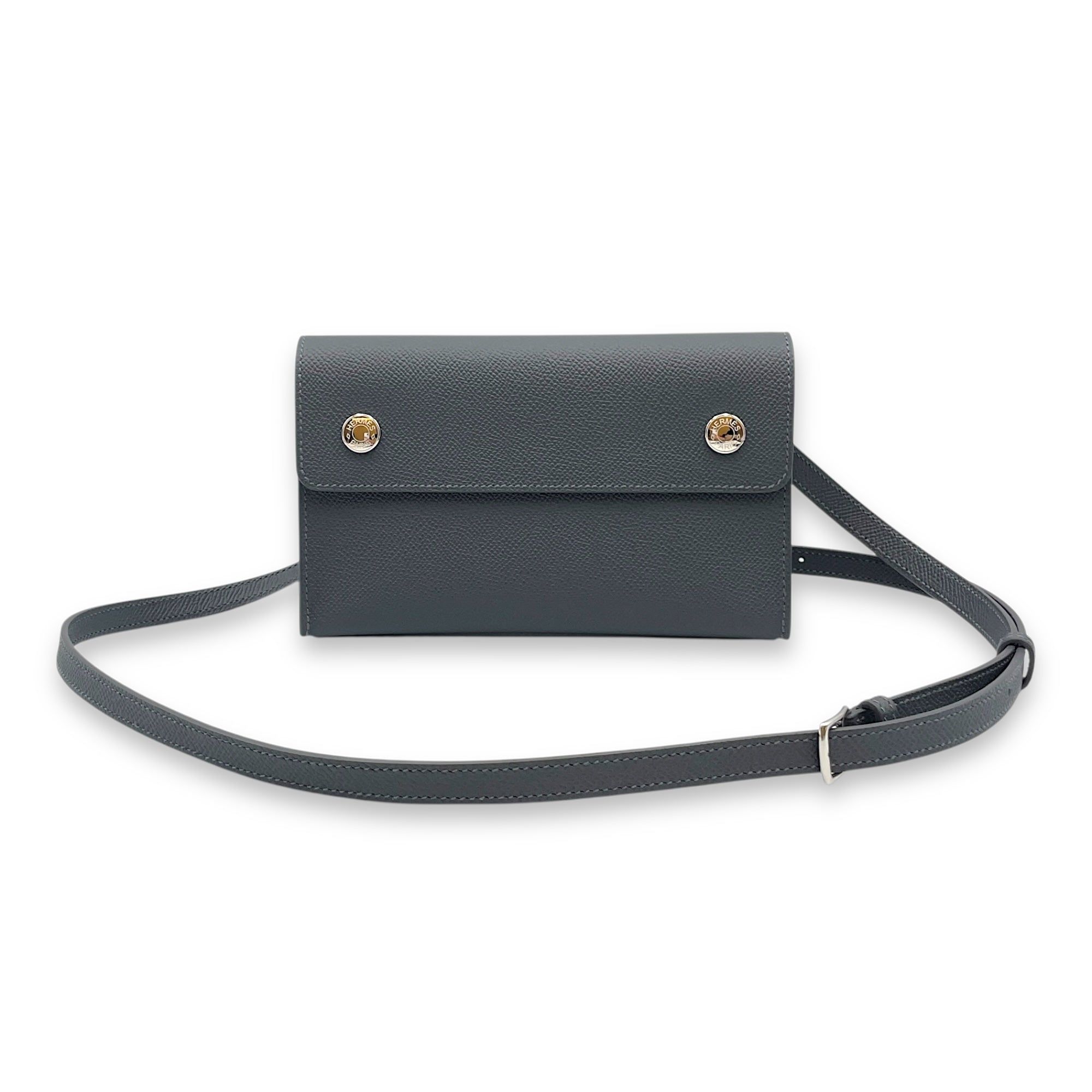 Hermesnap Ardoise Crossbody Bag in Epsom, Palladium hardware
