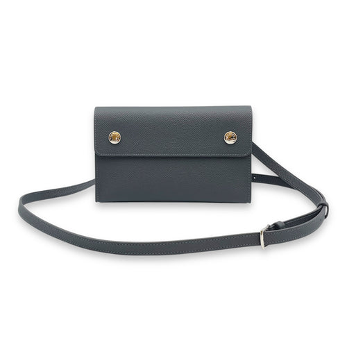 Hermesnap Ardoise Crossbody Bag in Epsom, Palladium hardware