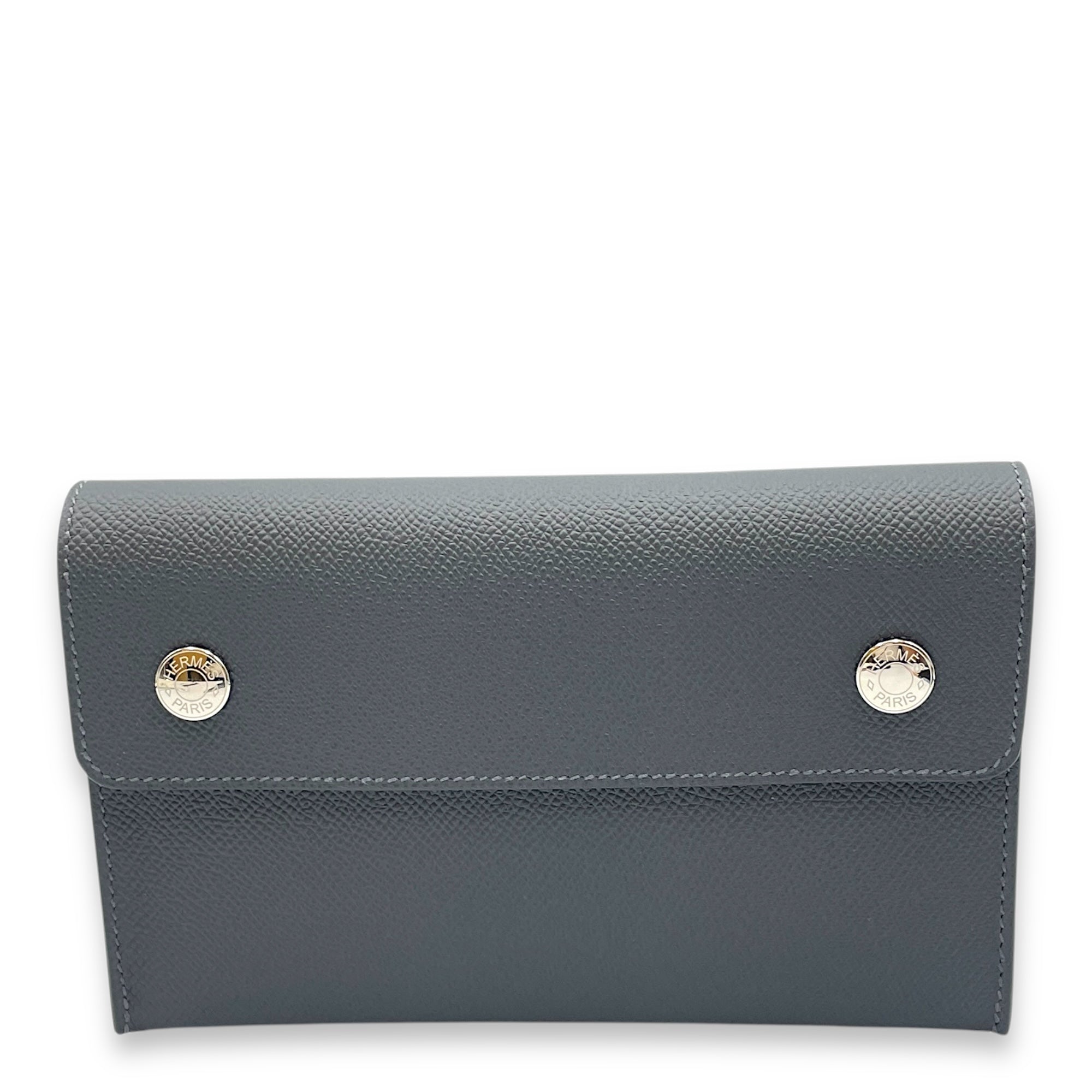 Hermesnap Ardoise Crossbody Bag in Epsom, Palladium hardware