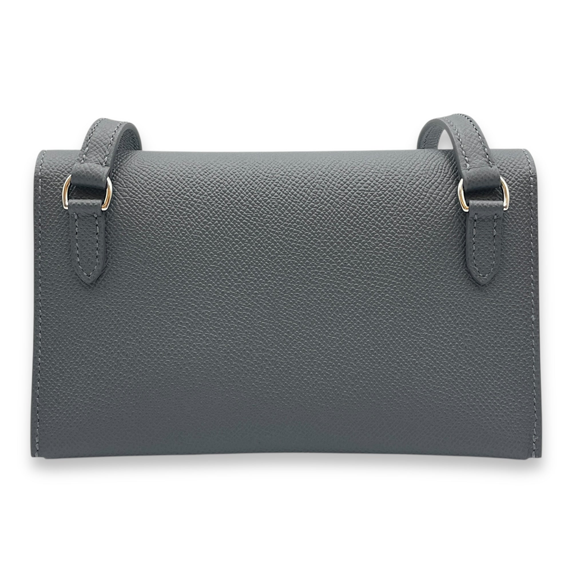 Hermesnap Ardoise Crossbody Bag in Epsom, Palladium hardware