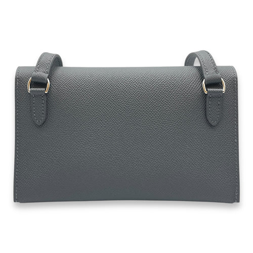 Hermesnap Ardoise Crossbody Bag in Epsom, Palladium hardware