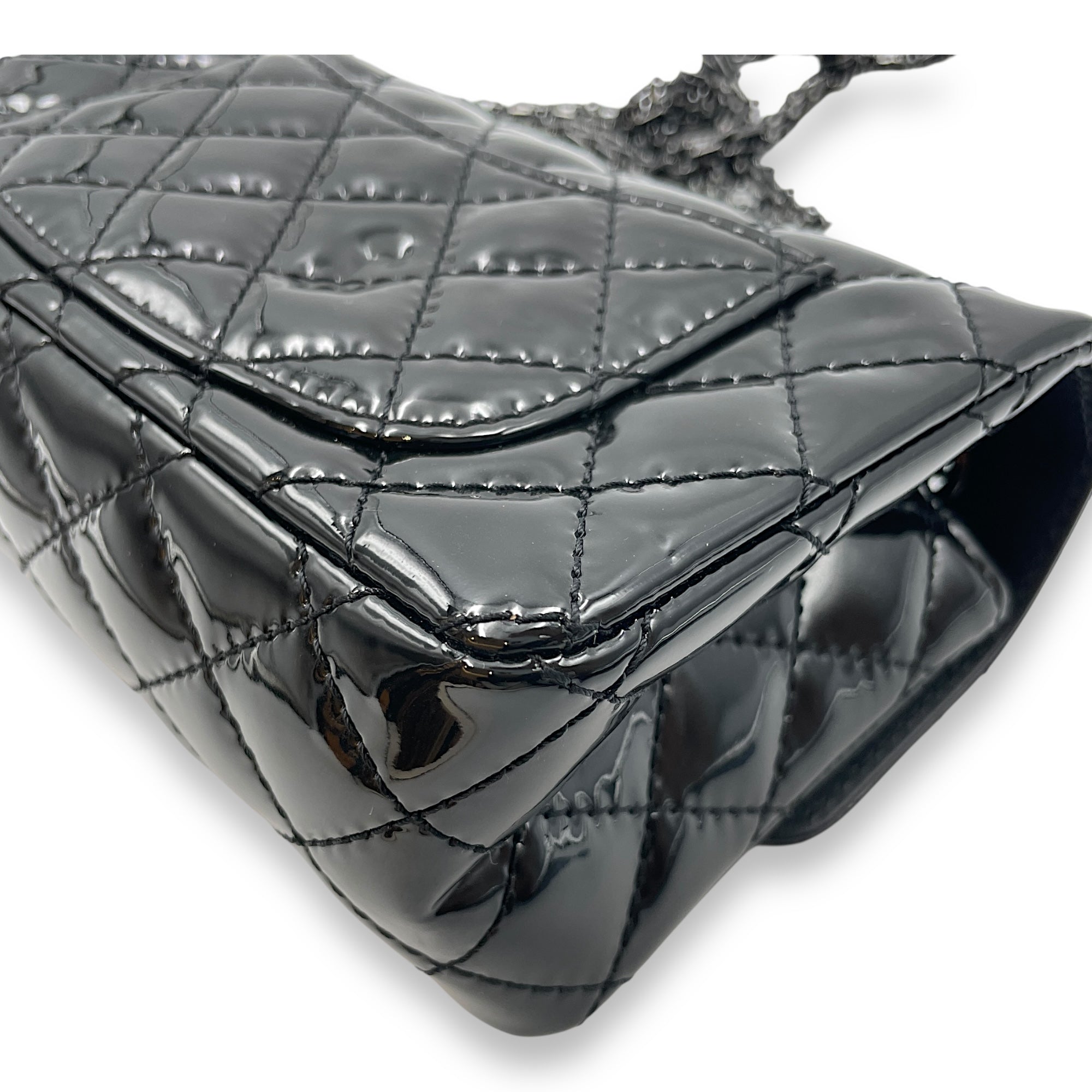 Reissue Mini Black Flap Bag in Patent Leather, So Black hardware