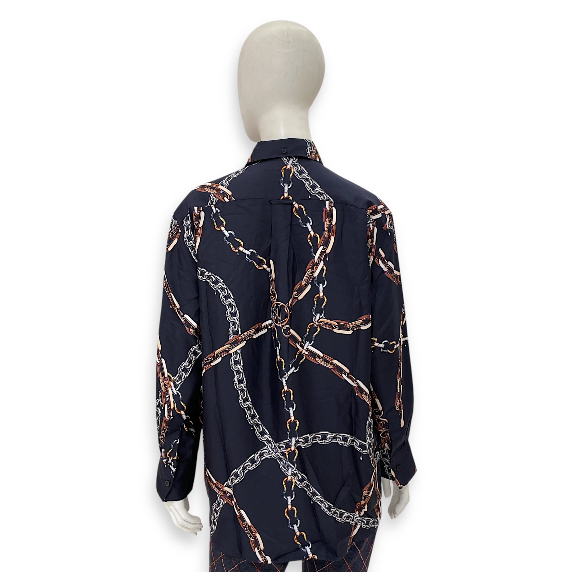 Navy Cruise Sik Blouse with Scarf 38 Blue Ready-To-Wear
