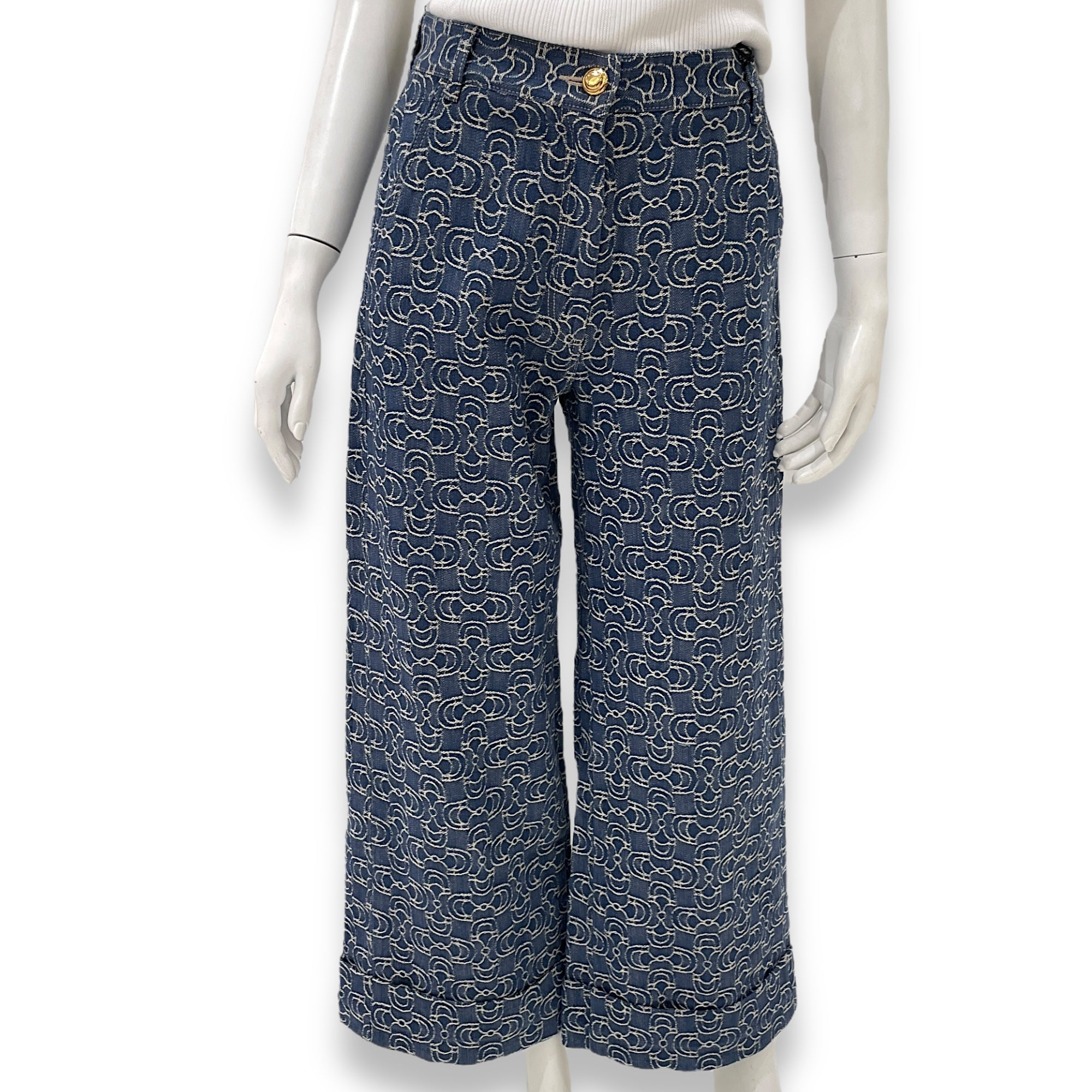 Horsebit Jacquard 24 Blue Jeans in Denim