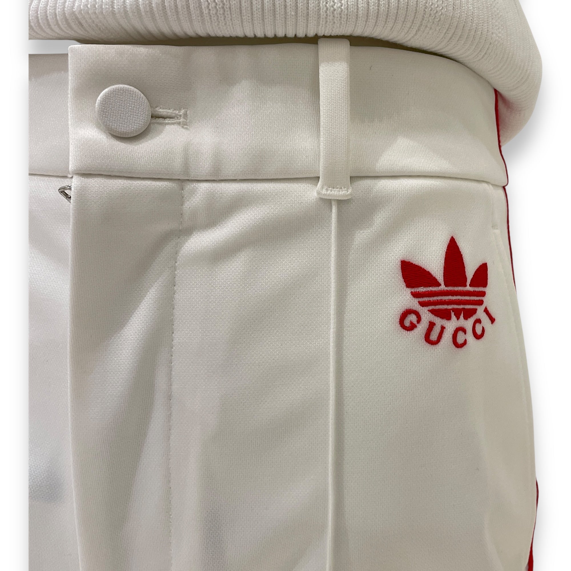 Gucci x Adidas Track Pants 38 White/Red Ready-To-Wear in Polyester