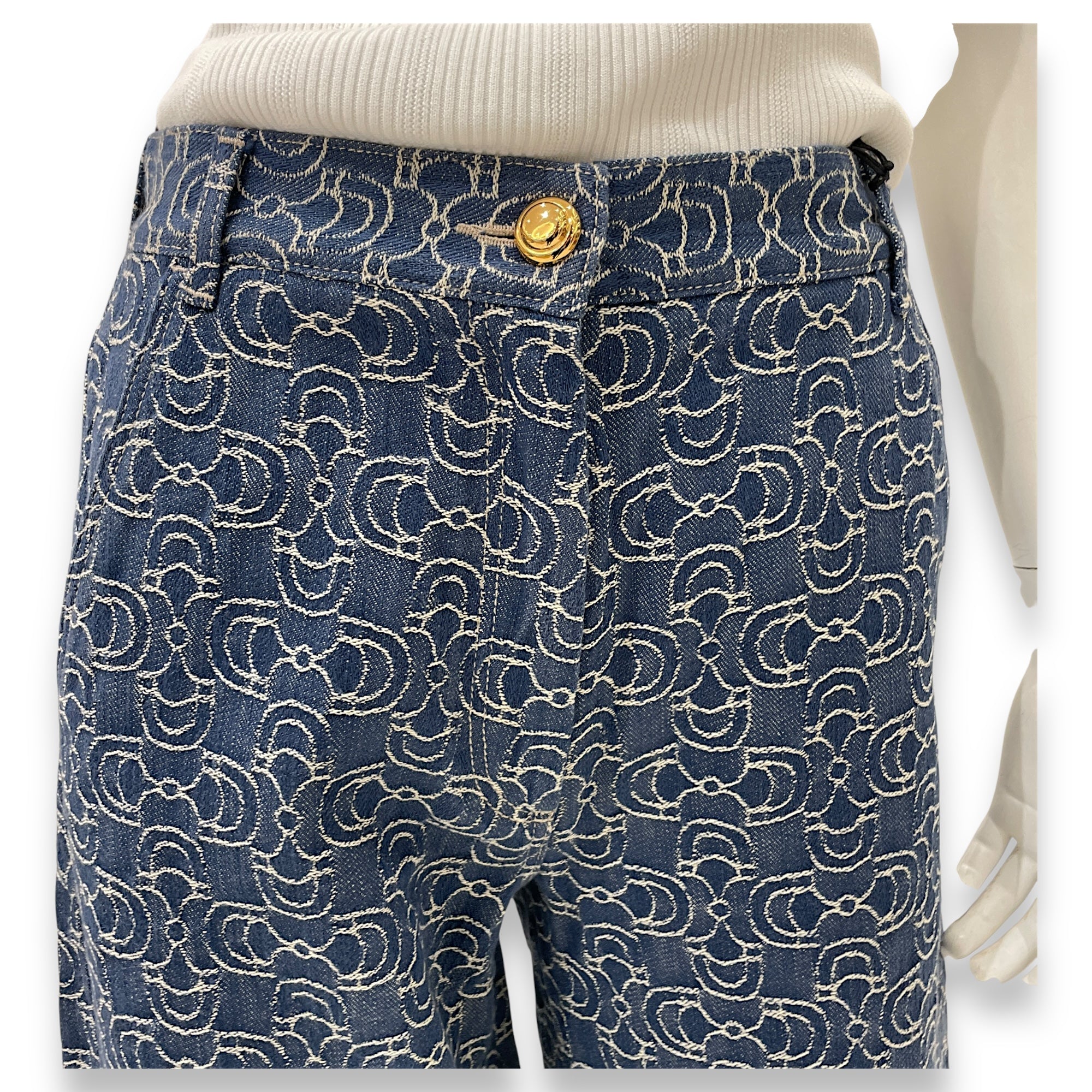 Horsebit Jacquard 24 Blue Jeans in Denim