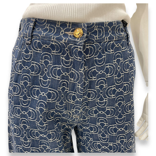 Horsebit Jacquard 24 Blue Jeans in Denim