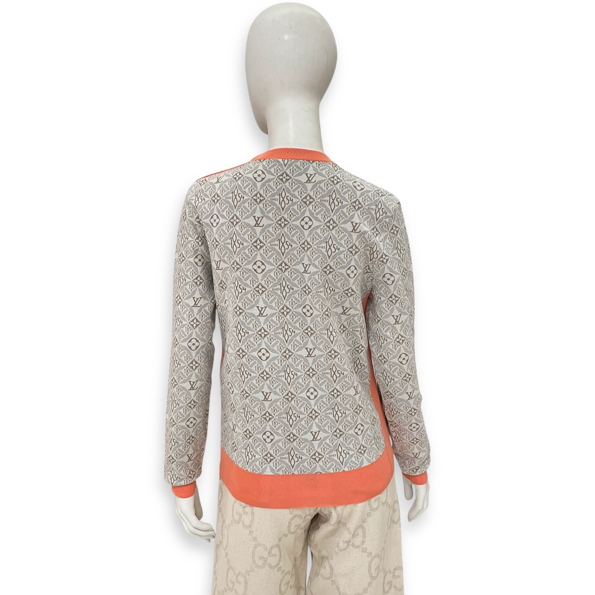 Jacquard Prebyopic Chain Shoulder Zipper Pullover Medium Beige Ready-To-Wear in Silk/Cotton, Gold hardware