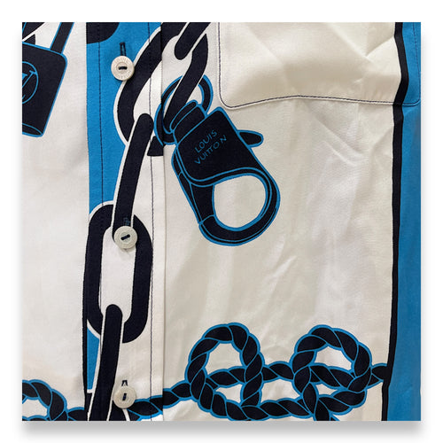 Lock & Chain Printed Shirt 34 Multi-Colour Ready-To-Wear in Silk