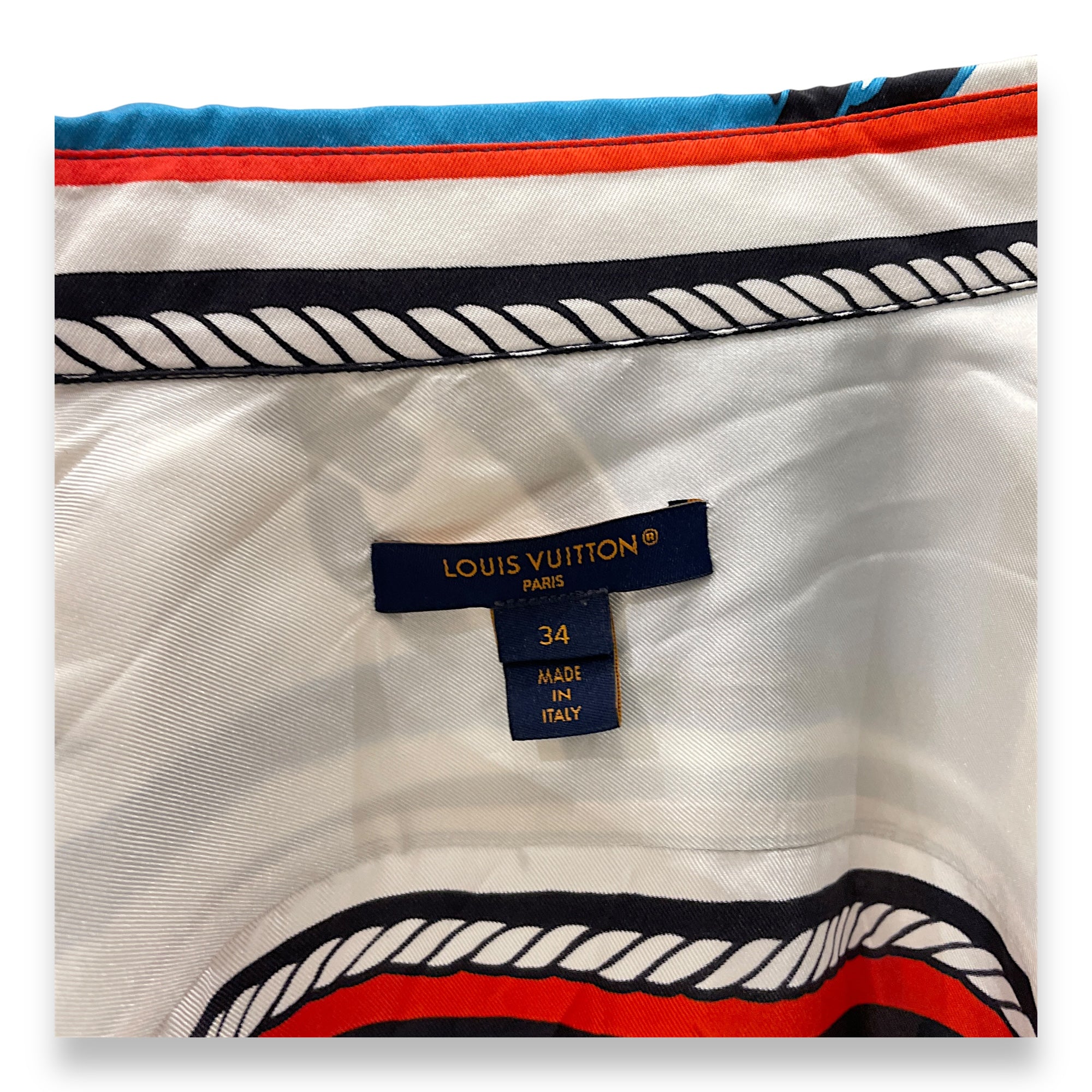 Lock & Chain Printed Shirt 34 Multi-Colour Ready-To-Wear in Silk