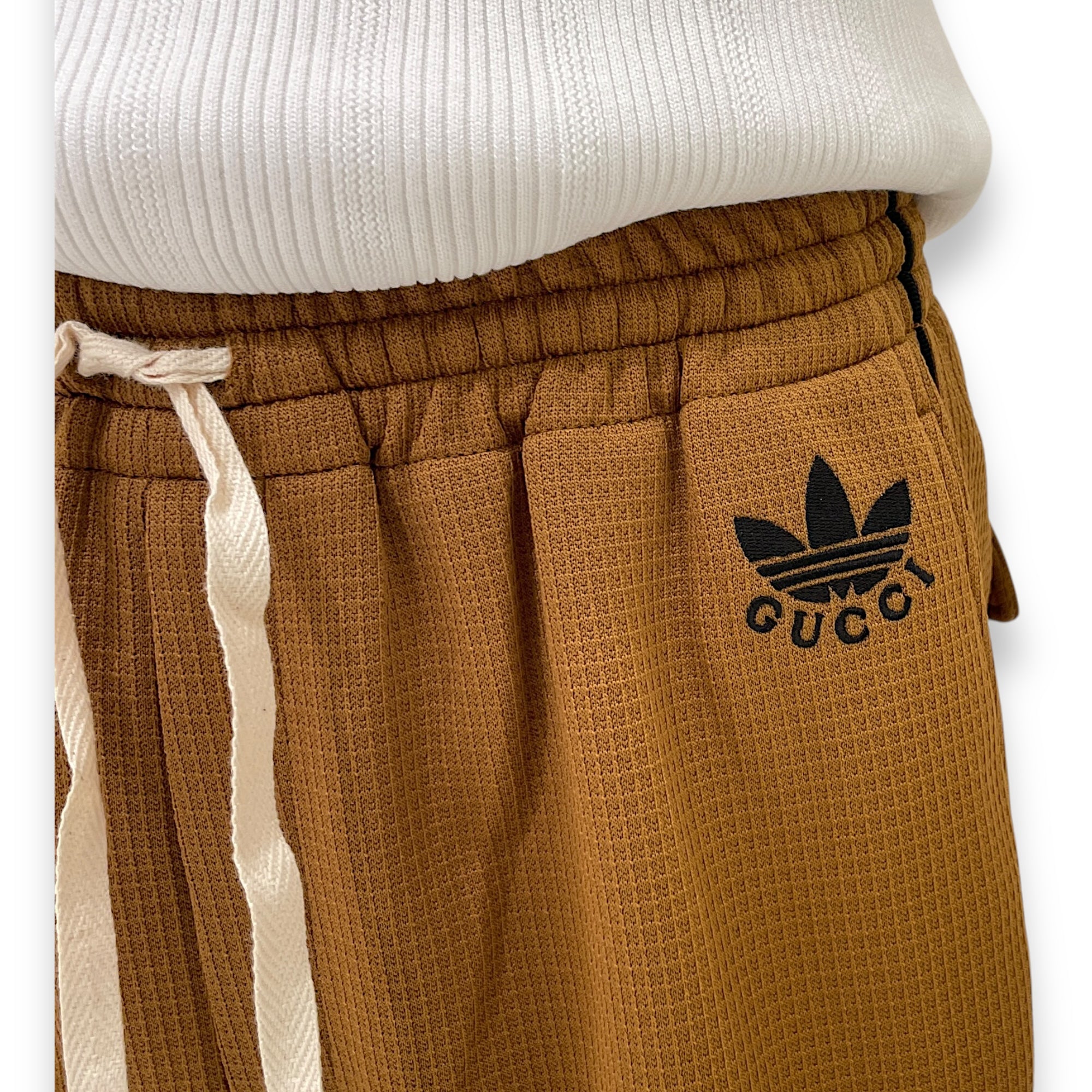 Gucci x Adidas Ripstop Jersey Pants 38 Brown Ready-To-Wear in Polyamide