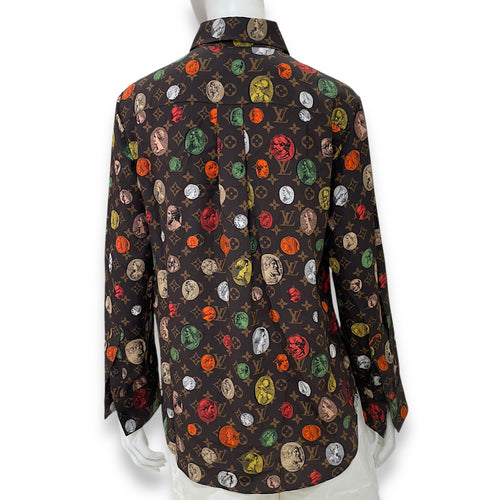 Fornasetti Silk Shirt 36 Brown Ready-To-Wear