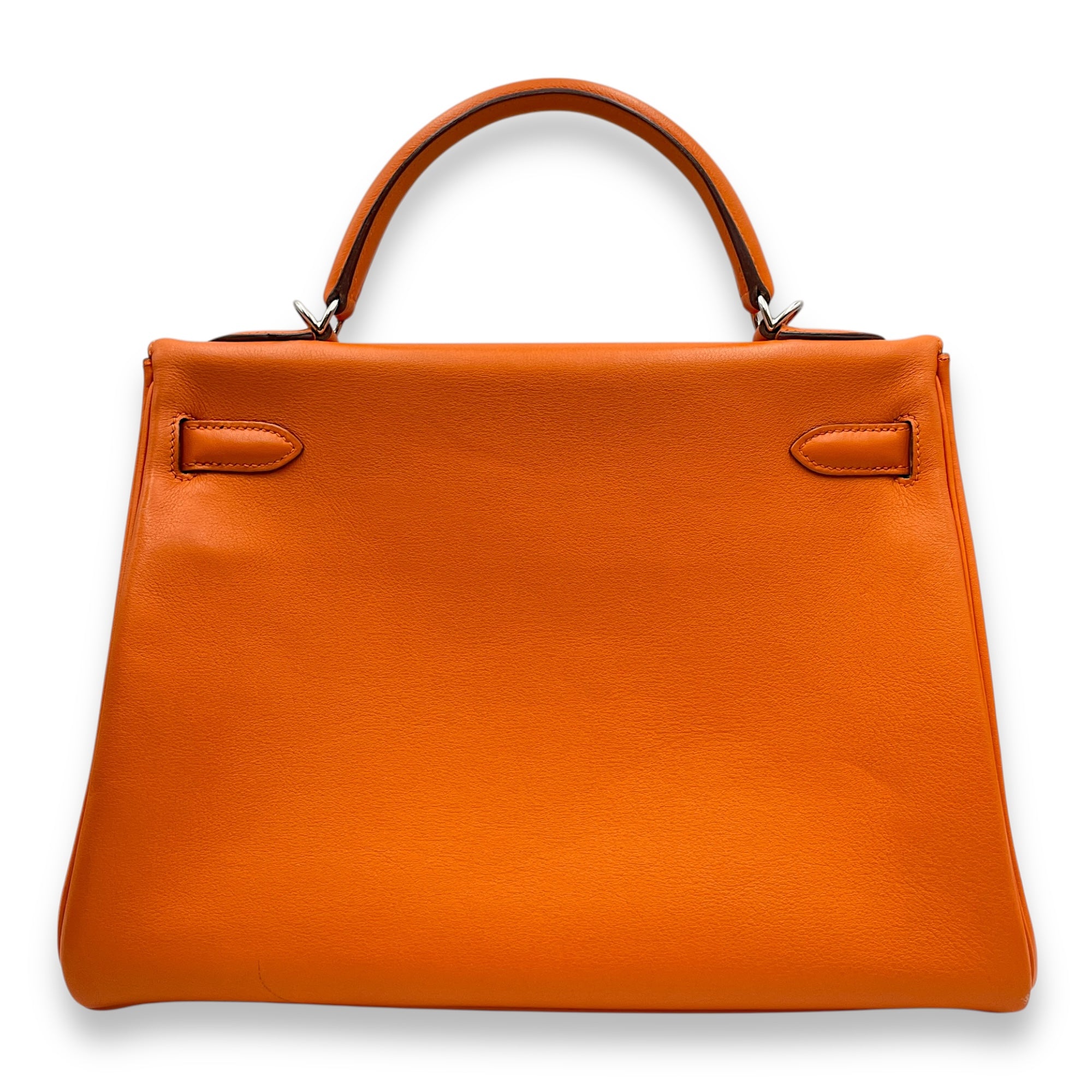 Kelly 32 Orange in Swift, Palladium hardware