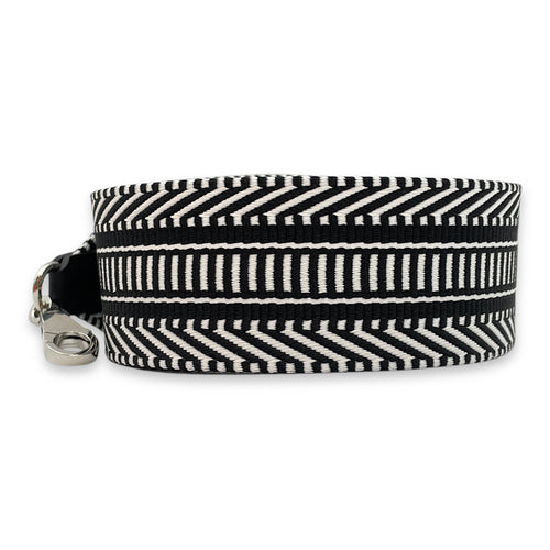 Sangle Cavale 50mm x 105cm Black Strap in Swift, Palladium hardware