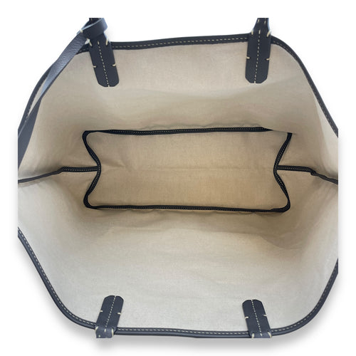 Saint Louis Printed PM Grey Shoulder Bag in Canvas, Silver hardware