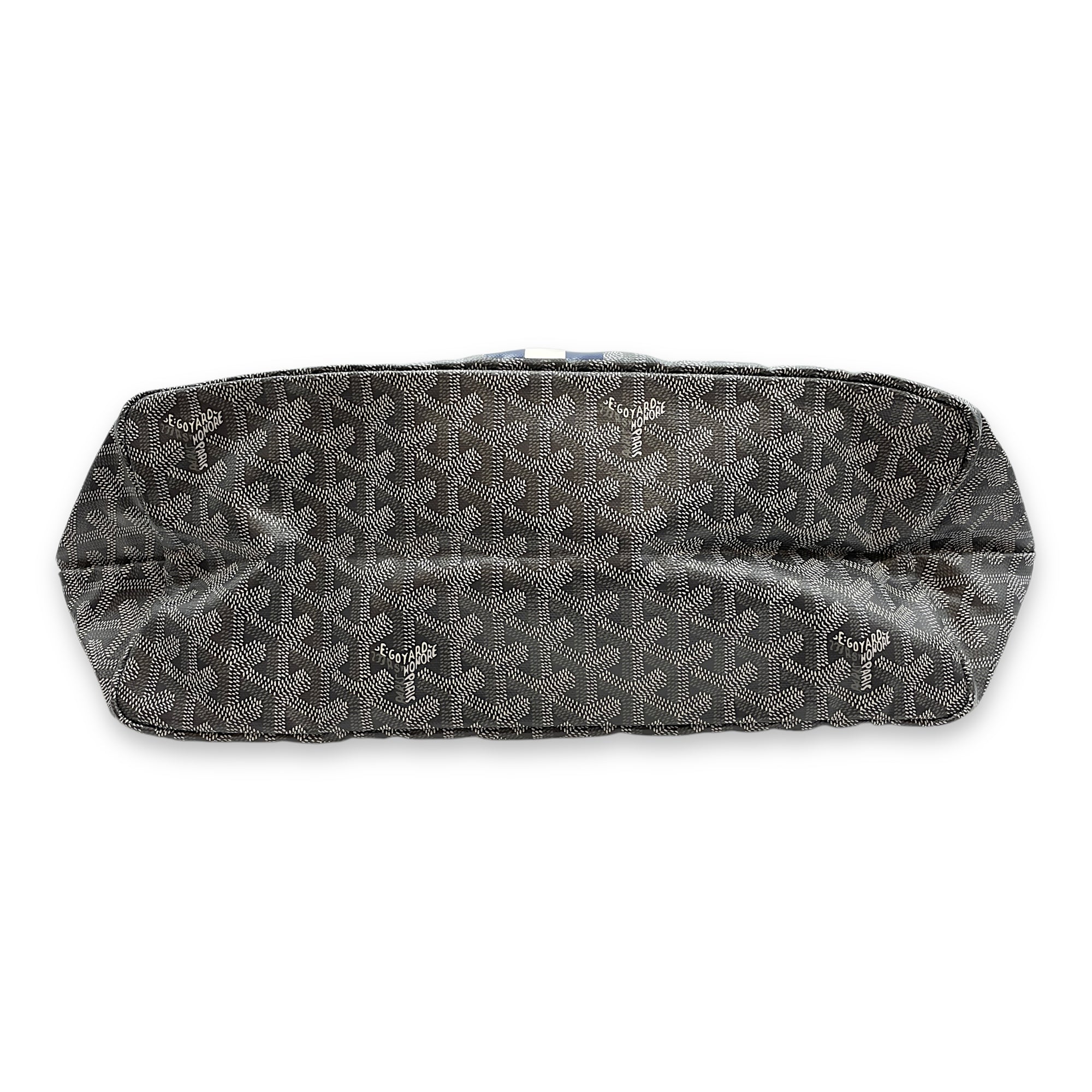 Saint Louis Printed PM Grey Shoulder Bag in Canvas, Silver hardware