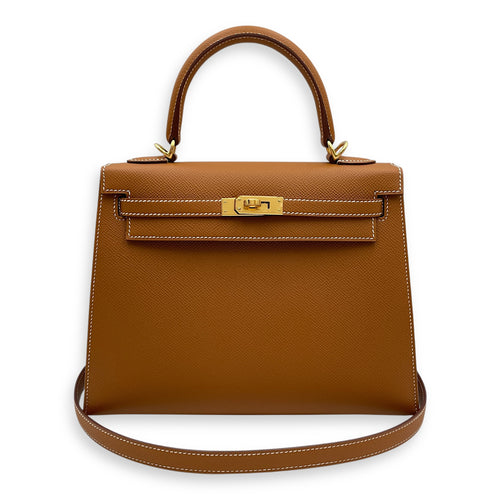 Sellier Kelly 25 Gold in Epsom, Gold hardware