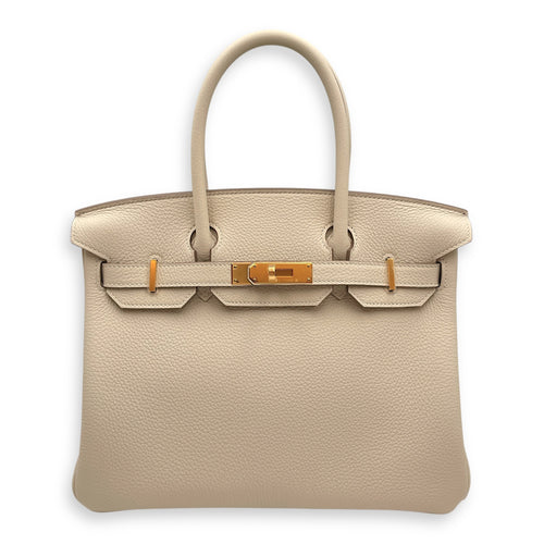 Birkin 30 Craie in Togo, Gold hardware
