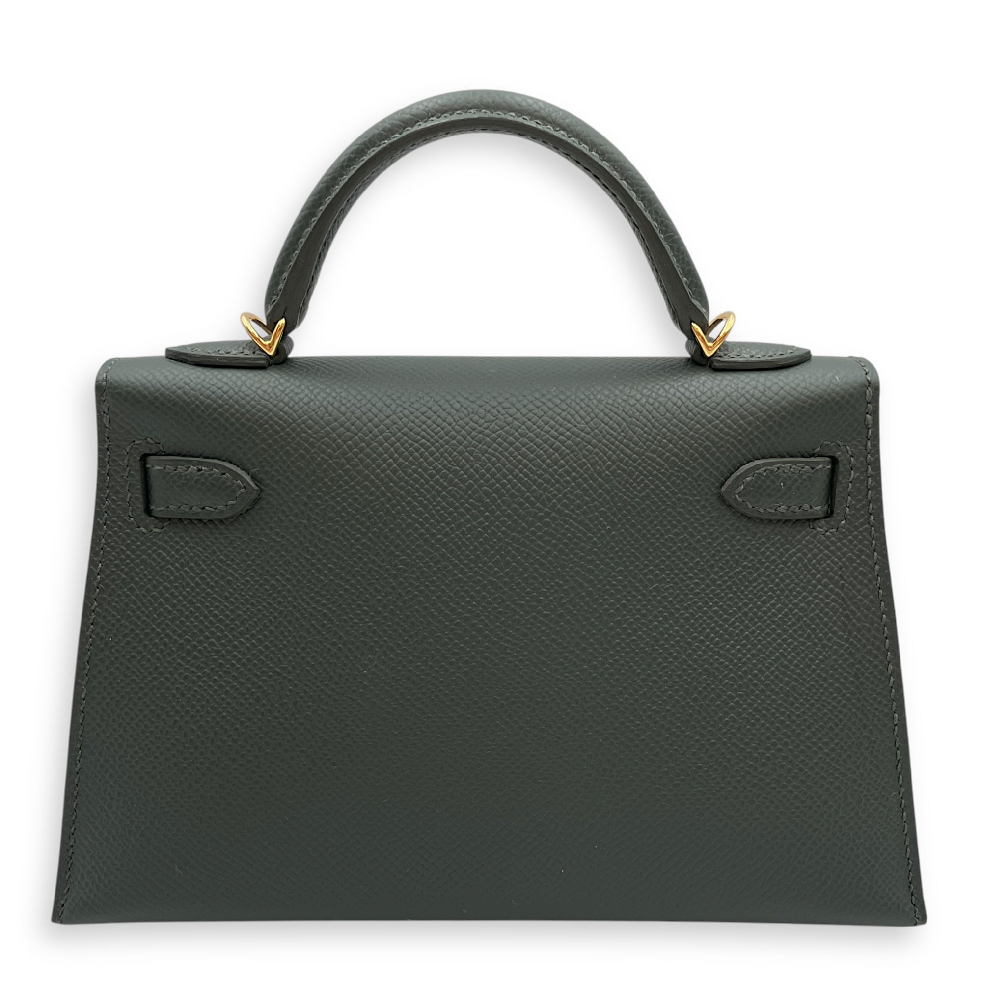 Sellier Kelly 20 Vert Mangrove in Epsom, Gold hardware