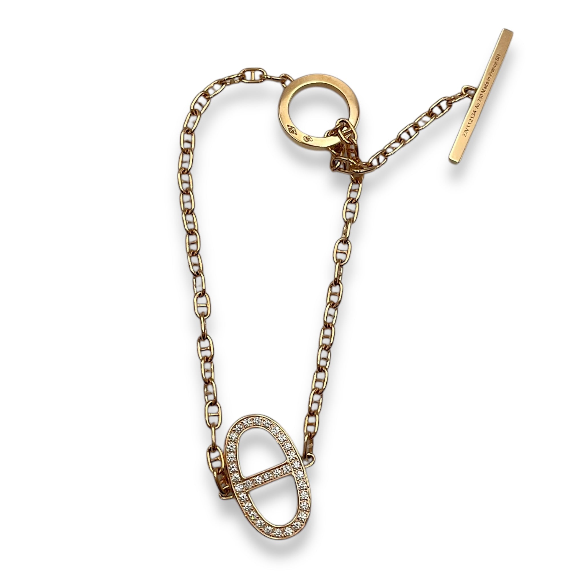 Chaine D'ancre Contour SH Bracelet in 33 Diamonds, 0.16 CT, Rose Gold Hardware