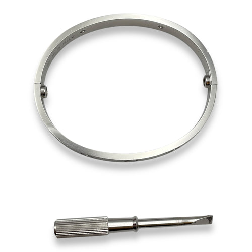 Love, Classic Model 17 Bracelet in 4 Diamonds, White Gold Hardware