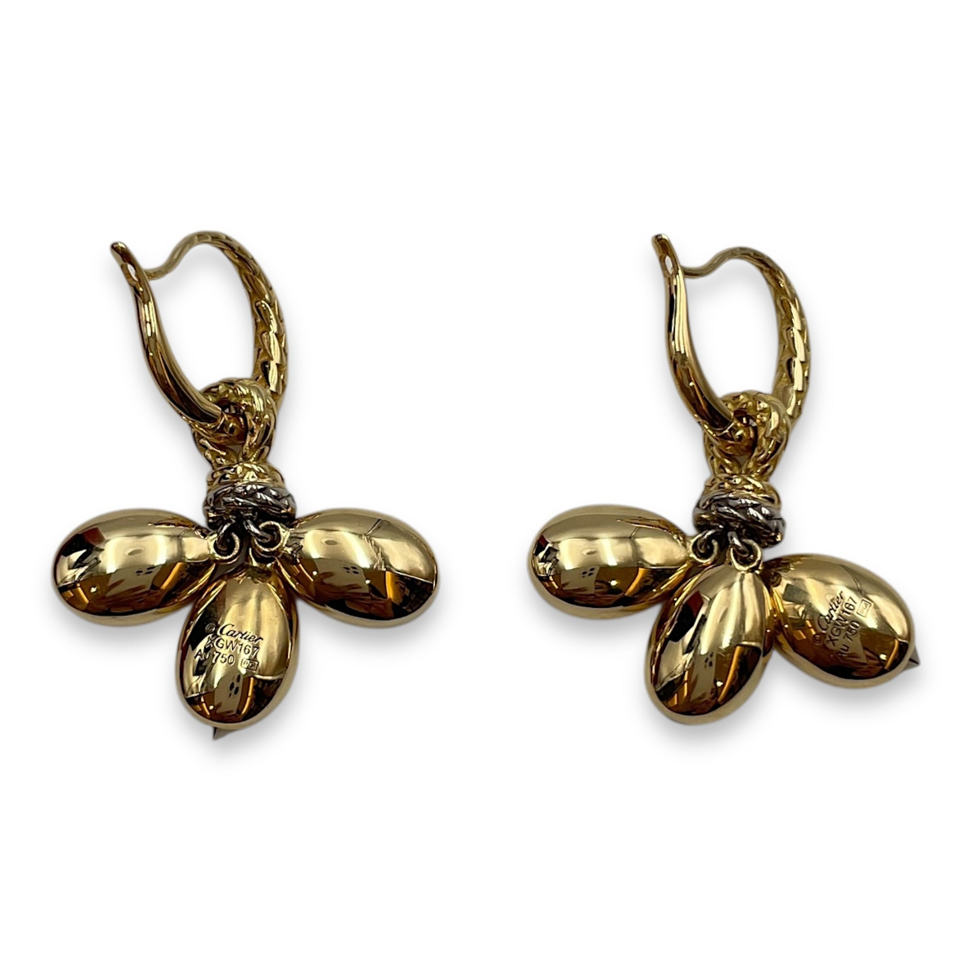 Gain De Cafe Earrings in Yelow Gold/White Gold Hardware