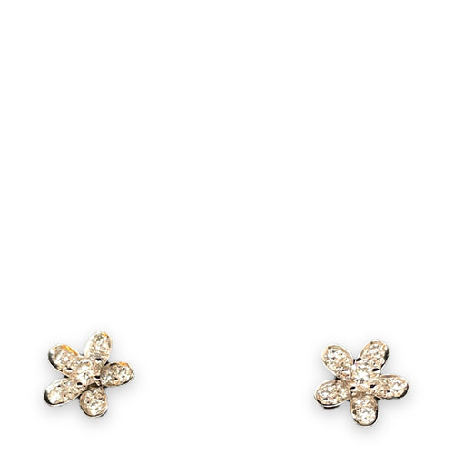 Socrate, 1 flower Earstuds in White Gold Hardware