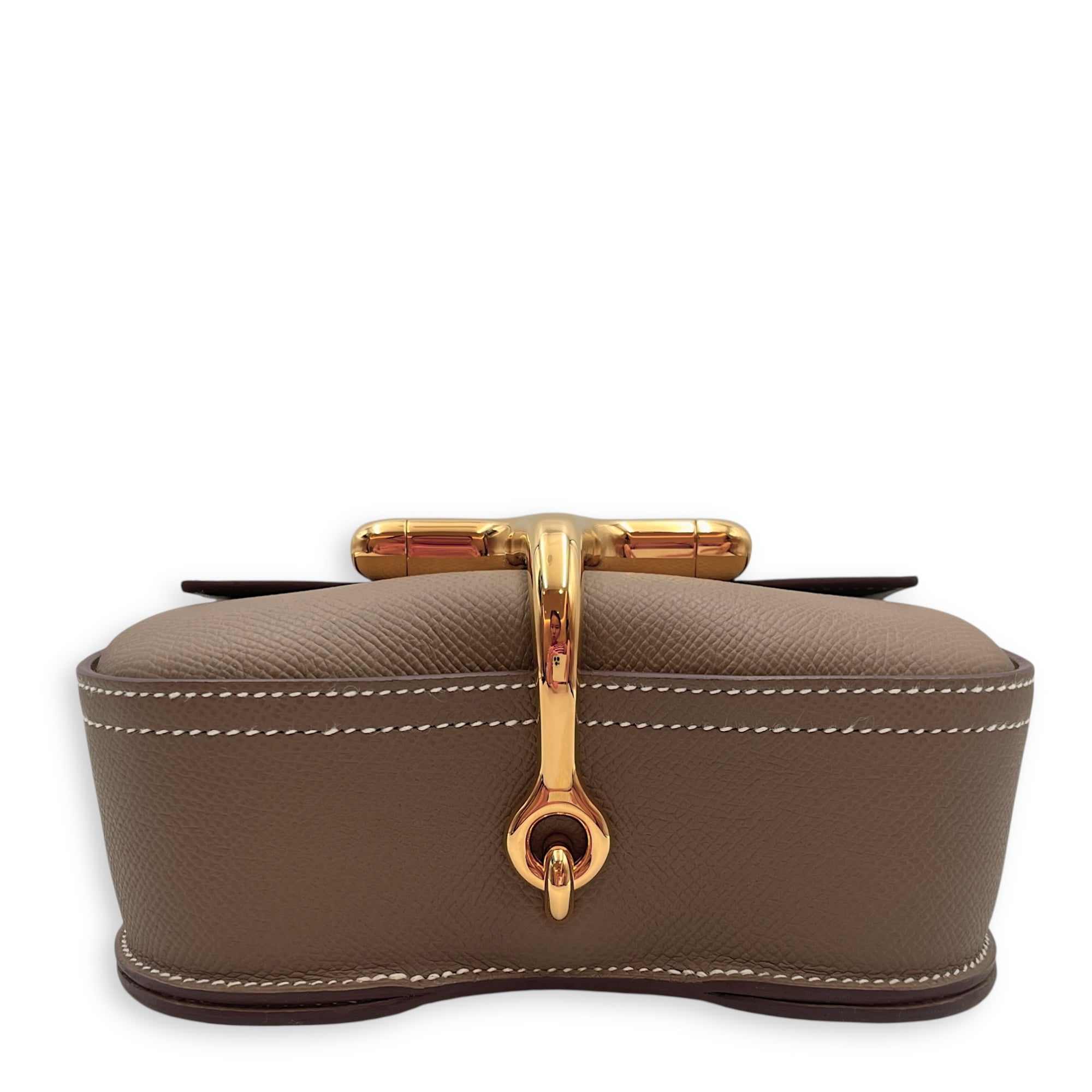 Della Cavalleria Mini Etoupe in Epsom, Gold hardware