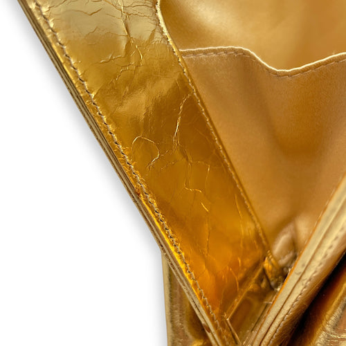 Distressed Evening Metallic Gold Clutch