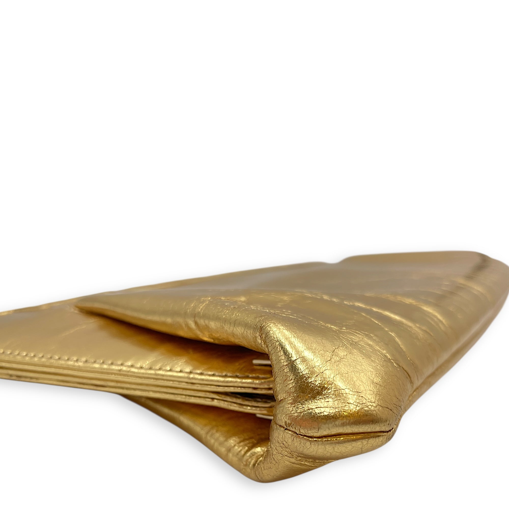 Distressed Evening Metallic Gold Clutch