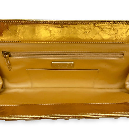 Distressed Evening Metallic Gold Clutch