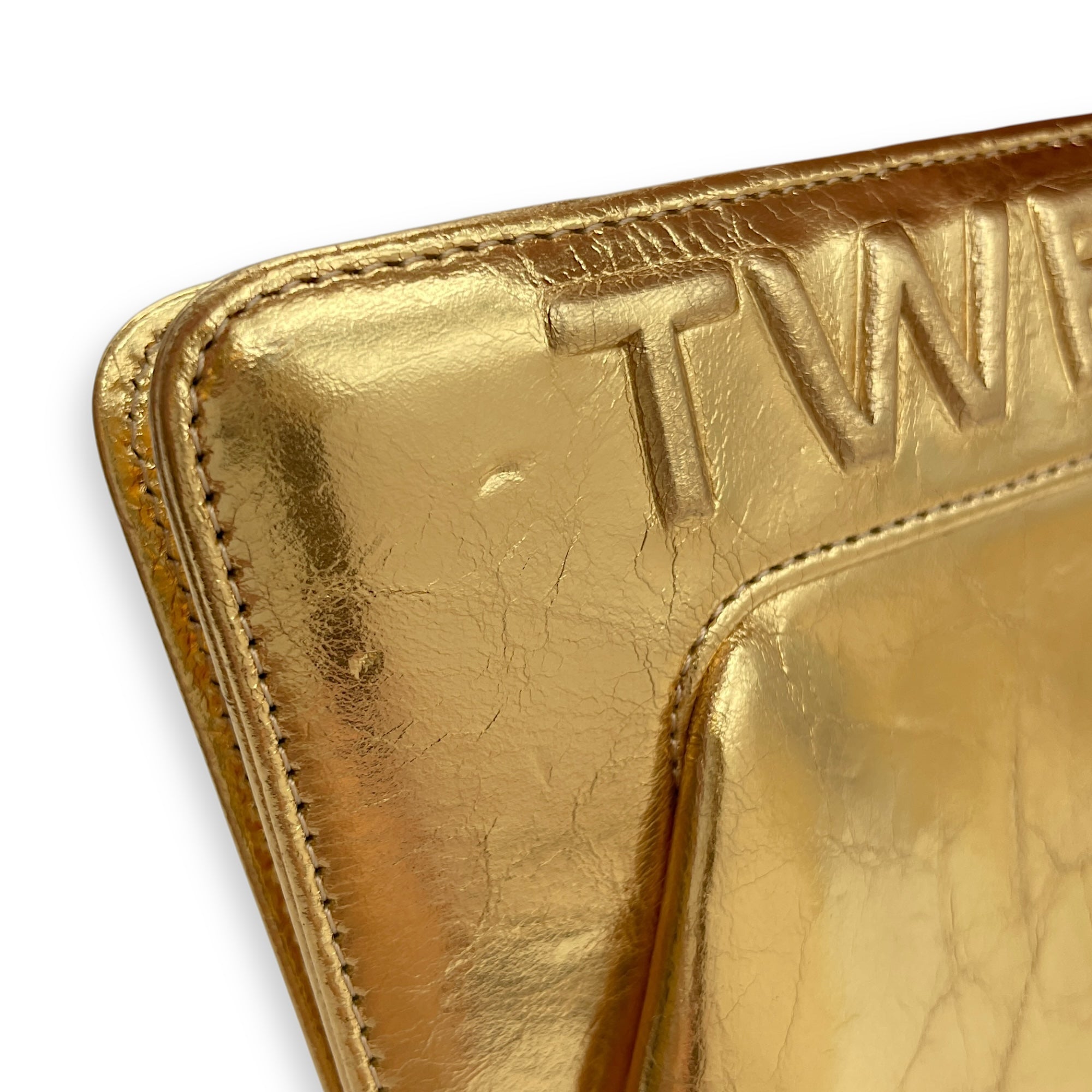 Distressed Evening Metallic Gold Clutch