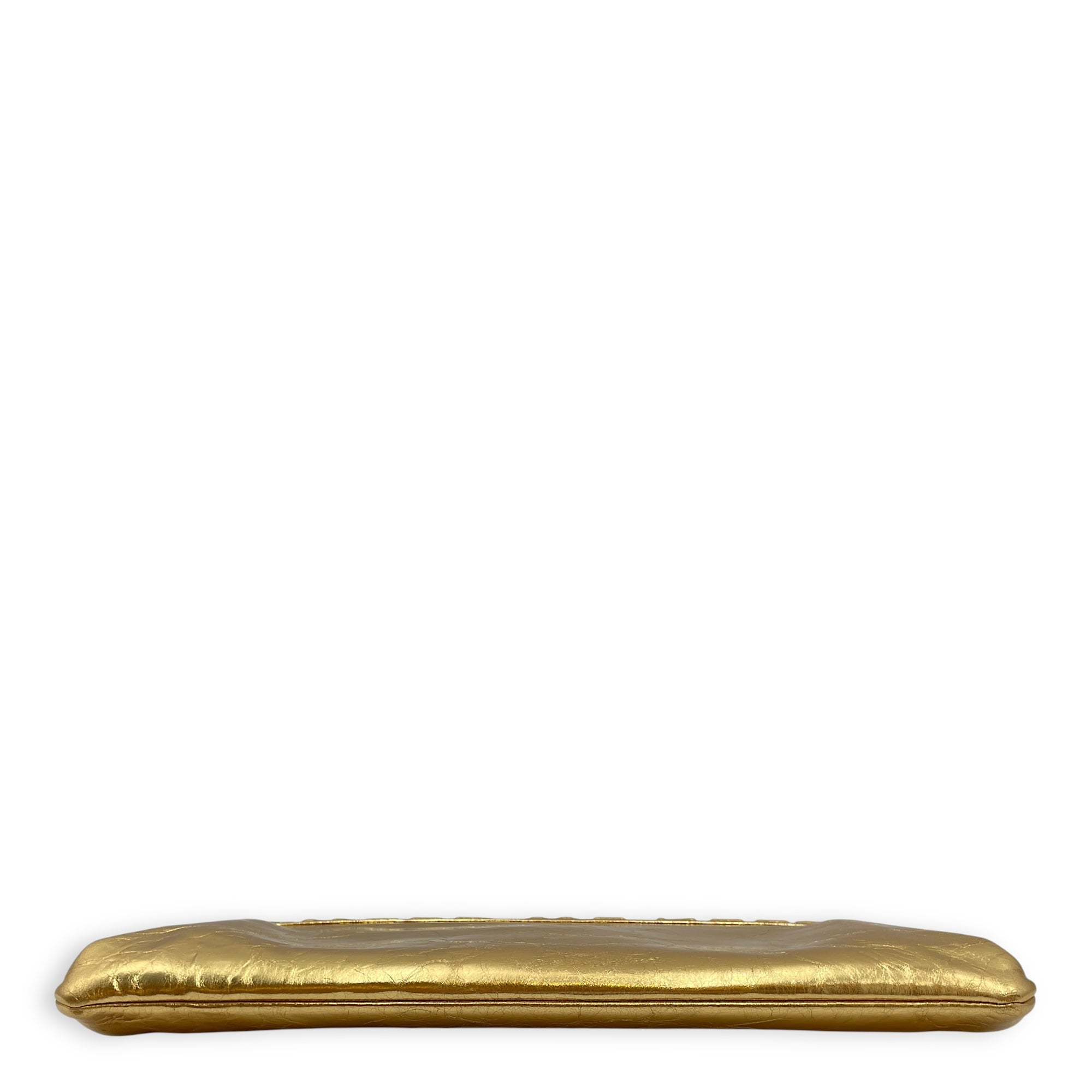 Distressed Evening Metallic Gold Clutch