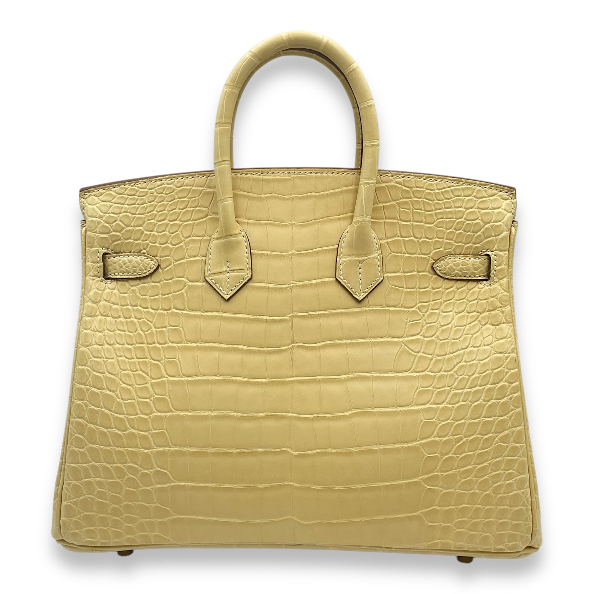 Birkin 25 Vanille in Matte Alligator, Gold hardware
