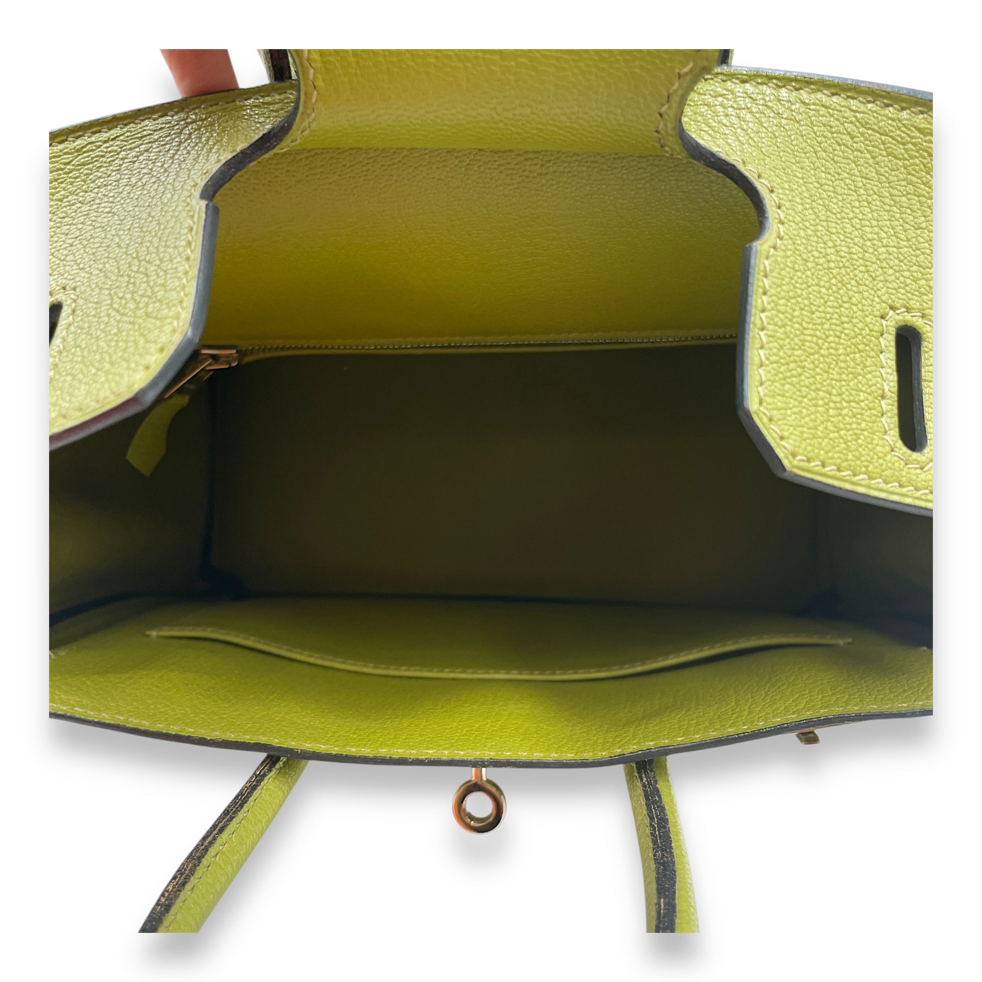 Birkin 25 Vert Anis in Chevre Mysore, Palladium hardware