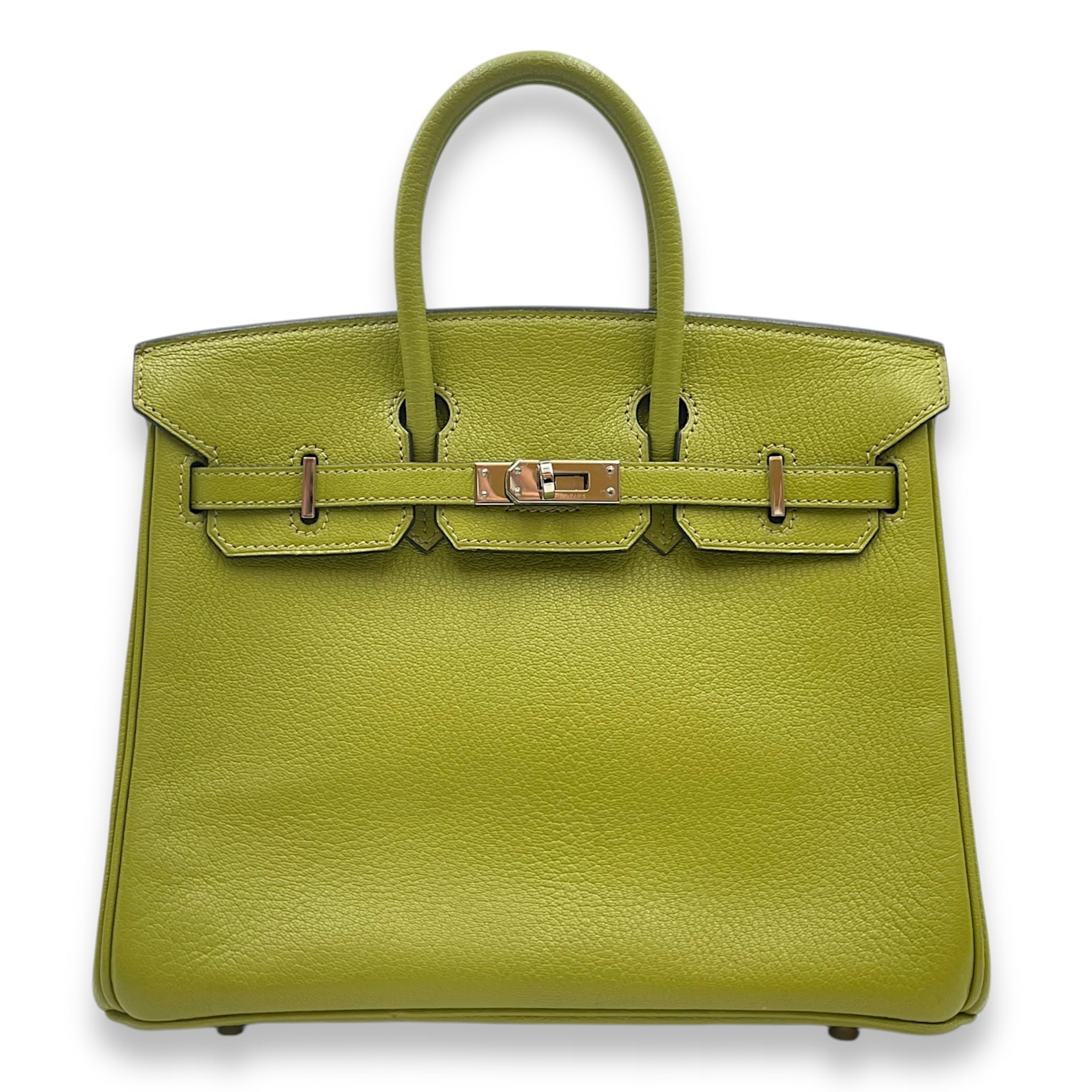 Birkin 25 Vert Anis in Chevre Mysore, Palladium hardware